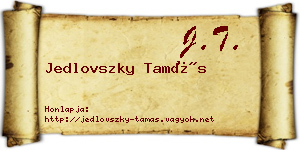 Jedlovszky Tamás névjegykártya